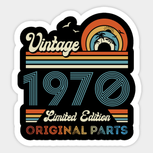 Vintage 1970 54th Birthday Gift For Men Women From Son Daughter Sticker